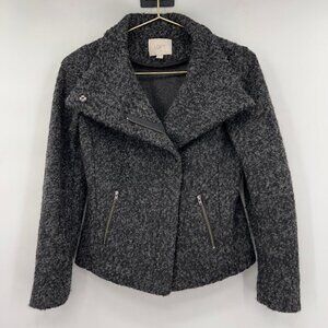 Loft Women's Wool Gray Motorcycle Jacket Size 0P